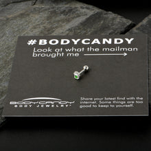 Load image into Gallery viewer, 16G 1/4 Sweet Happy Green Beer St Patricks Cartilage Tragus Earring
