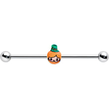 Load image into Gallery viewer, 14G Sweet Happy Leprechaun St Patricks Industrial Barbell 38mm
