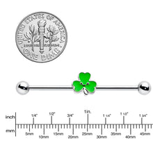 Load image into Gallery viewer, 14G Sweet Happy Shamrock St Patricks Industrial Barbell 38mm
