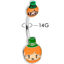 将图片加载到图库查看器，Sweet Happy Leprechaun St Patricks Day Double Mount Belly Ring
