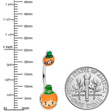 将图片加载到图库查看器，Sweet Happy Leprechaun St Patricks Day Double Mount Belly Ring
