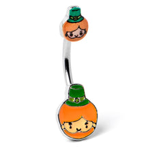 将图片加载到图库查看器，Sweet Happy Leprechaun St Patricks Day Double Mount Belly Ring
