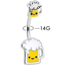 Load image into Gallery viewer, Sweet Happy Beer St Patricks Double Mount Belly Ring
