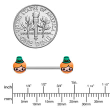 Load image into Gallery viewer, 14G 9/16 Sweet Happy Leprechaun St Patricks Day Nipple Ring Set
