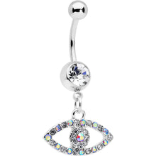 Load image into Gallery viewer, Aurora Clear Gem Wide Eye Dangle Belly Ring
