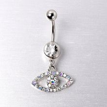 Load image into Gallery viewer, Aurora Clear Gem Wide Eye Dangle Belly Ring
