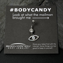 Load image into Gallery viewer, Aurora Clear Gem Wide Eye Dangle Belly Ring

