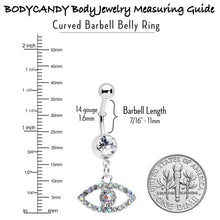 Load image into Gallery viewer, Aurora Clear Gem Wide Eye Dangle Belly Ring
