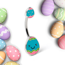 将图片加载到图库查看器，Blue Pink Celebration Easter Egg Double Mount Belly Ring
