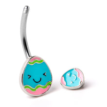 将图片加载到图库查看器，Blue Pink Celebration Easter Egg Double Mount Belly Ring
