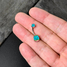 将图片加载到图库查看器，Blue Pink Celebration Easter Egg Double Mount Belly Ring
