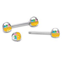 将图片加载到图库查看器，14G 9/16 Celebration Easter Basket Barbell Nipple Ring Set
