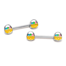 将图片加载到图库查看器，14G 9/16 Celebration Easter Basket Barbell Nipple Ring Set
