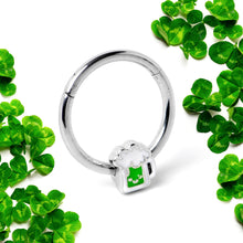 将图片加载到图库查看器，16G 3/8 Sweet Happy Green Beer St Patricks Hinged Segment Ring
