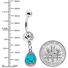 Load image into Gallery viewer, Clear Gem Celebration Easter Egg Dangle Belly Ring
