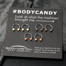 Load image into Gallery viewer, 16G 3/8 Matte Brown Peach Cream Horseshoe Circular Barbell Set of 6
