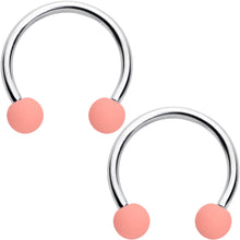 Load image into Gallery viewer, 16G 3/8 Matte Pinks Peach Horseshoe Circular Barbell Set of 6
