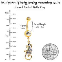 Load image into Gallery viewer, Clear Gem Gold Tone Luscious Lizard Dangle Belly Ring

