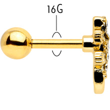 Load image into Gallery viewer, 16G 1/4 Clear Gem Gold Tone Luscious Lizard Cartilage Earring
