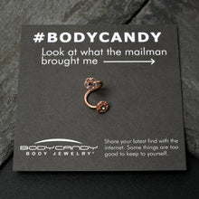 Load image into Gallery viewer, Vitrail Gem Rose Gold Tone Flower Spiral Twister Belly Ring

