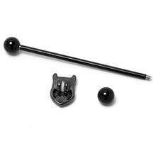 Load image into Gallery viewer, 14G Blue Purple Gem Black Opulent Owl Industrial Barbell 38mm
