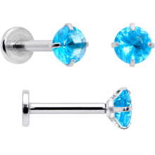 Load image into Gallery viewer, 16G 5/16 3/8 Blue Gem Faux Opal Labret Monroe Tragus Set of 4
