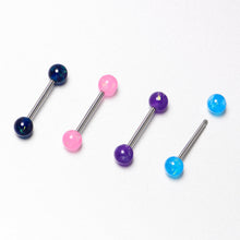 Load image into Gallery viewer, Pink Purple Blue Faux Opal Pack Tongue Ring Set of 4
