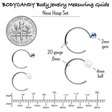 Load image into Gallery viewer, 20G 5/16 Nose Hoop Gem Faux Opal Pack Pretty Nose Ring Set of 6
