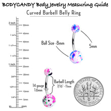 Load image into Gallery viewer, Splatter Pink Blue Purple Green Belly Ring Set of 4
