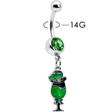将图片加载到图库查看器，Green Gem Fancy Leprechaun St Patricks Dangle Belly Ring
