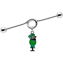 Load image into Gallery viewer, 14G Fancy Leprechaun St Patricks Dangle Project Bar 38mm
