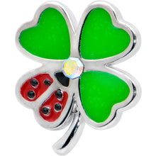 Load image into Gallery viewer, 16G 1/4 Ladybug Shamrock St Patricks Cartilage Tragus Earring
