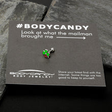 Load image into Gallery viewer, 16G 1/4 Ladybug Shamrock St Patricks Cartilage Tragus Earring
