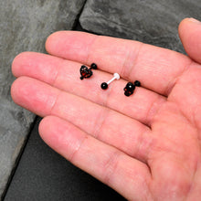 将图片加载到图库查看器，16G 5/16 Red CZ Gem Black Skull Passion Heart Labret Tragus Curation Set of 3
