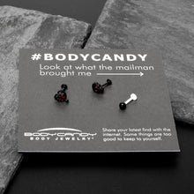 将图片加载到图库查看器，16G 5/16 Red CZ Gem Black Skull Passion Heart Labret Tragus Curation Set of 3
