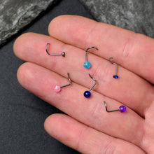 Load image into Gallery viewer, 20G Nose Screw Gem Faux Opal Pack Classy Nose Ring Set of 6
