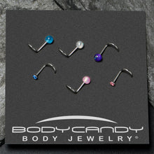 Load image into Gallery viewer, 20G Nose Screw Gem Faux Opal Pack Pretty  Nose Ring Set of 6
