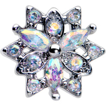 Load image into Gallery viewer, 16G 5/16 Aurora CZ Gem Snowflake Style Labret Monroe Tragus
