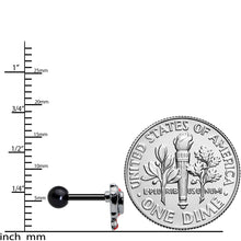 Load image into Gallery viewer, 16G 1/4 Clear Gem Black Bleeding Heart Cartilage Tragus Earring
