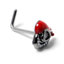 Load image into Gallery viewer, 20G 7mm Clear Gem Bleeding Heart L Shape Nose Ring

