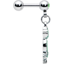 Load image into Gallery viewer, 16G 1/4 Green Gem Fancy Leprechaun Dangle Cartilage Tragus Earring
