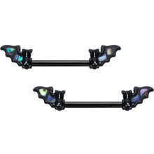 将图片加载到图库查看器，14G 9/16 Black Subtle Bat Barbell Nipple Ring Set
