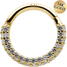 Load image into Gallery viewer, 16G 5/16 14k Yellow Gold CZ Paved Ultra Luxe Hinged Circular Segment Ring
