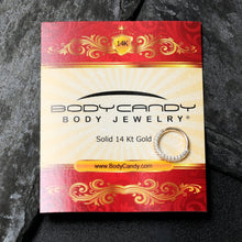 Load image into Gallery viewer, 16G 5/16 14k Yellow Gold CZ Paved Ultra Luxe Hinged Circular Segment Ring
