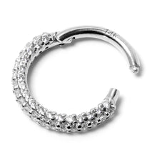 Load image into Gallery viewer, 16G 5/16 14k White Gold CZ Paved Ultra Luxe Hinged Circular Segment Ring

