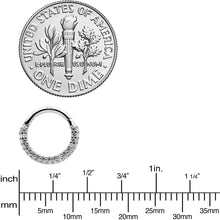 Load image into Gallery viewer, 16G 5/16 14k White Gold CZ Paved Ultra Luxe Hinged Circular Segment Ring

