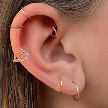 Load image into Gallery viewer, 16G 5/16 14k Yellow Gold CZ Paved Ultra Luxe Left Hinged Heart Segment Ring
