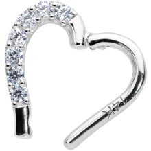 Load image into Gallery viewer, 16G 5/16 14k White Gold CZ Paved Ultra Luxe Right Hinged Heart Segment Ring
