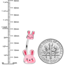 Load image into Gallery viewer, Kawaii Cutie Easter Bunny Double Mount Belly Ring
