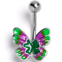 将图片加载到图库查看器，14G 3/8 Vibrant Grace Butterfly Belly Ring
